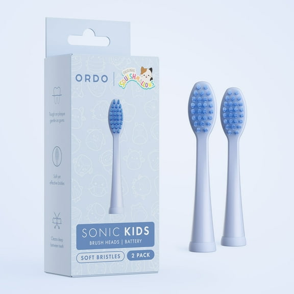 Ordo - Kids Battery Toothbrush Heads - Squishmallows Samir - Blue - 2 Pack