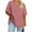 Watermelon Red, variant on Hvyesh Women's Plus Size V Neck T Shirts Summer Half Sleeve Overszie Tees Casual Loose Fit Tunic Tops