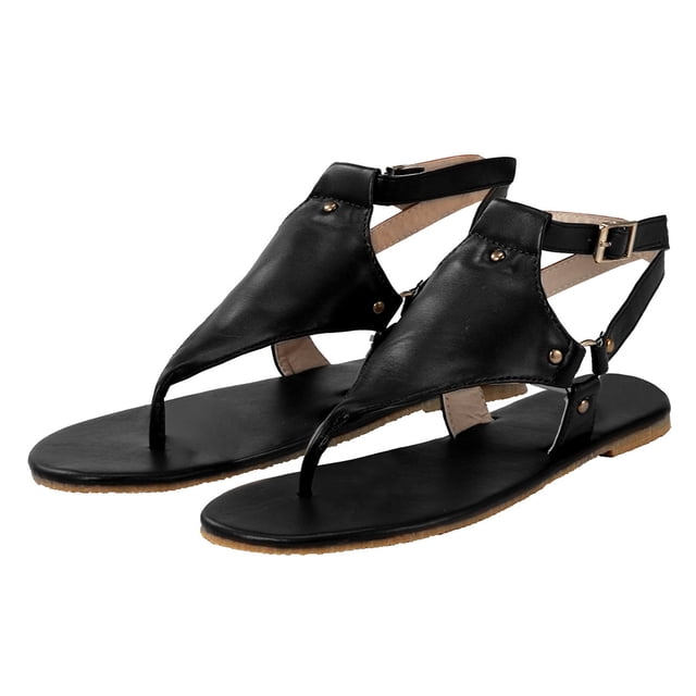 Chanclas planas con punta abierta para mujer, chanclas con hebilla en el tobillo, chanclas con hebilla, zapatos de playa Sywqhk Para Estrenar
