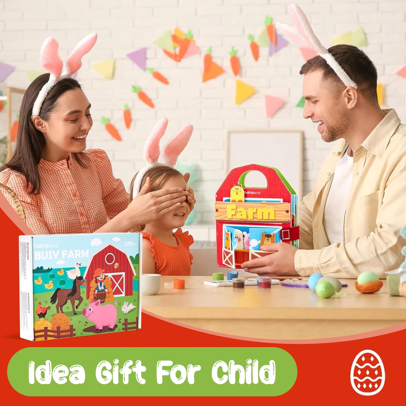 Montessori Toys for 3+ Year Old Boy Girl Gifts Busy Board for 1 2 3 Year Old Farm Animals Quiet Busy Book for Toddlers 1-3 Educational Activity Books Felt Learning Board Airplane Travel Toys