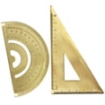 thumbnail image 3 of FRCOLOR 2 Sets  Geometry Ruler Tool Brass Protractor Drawing Triangle Ruler Brass Measure Ruler, 3 of 8