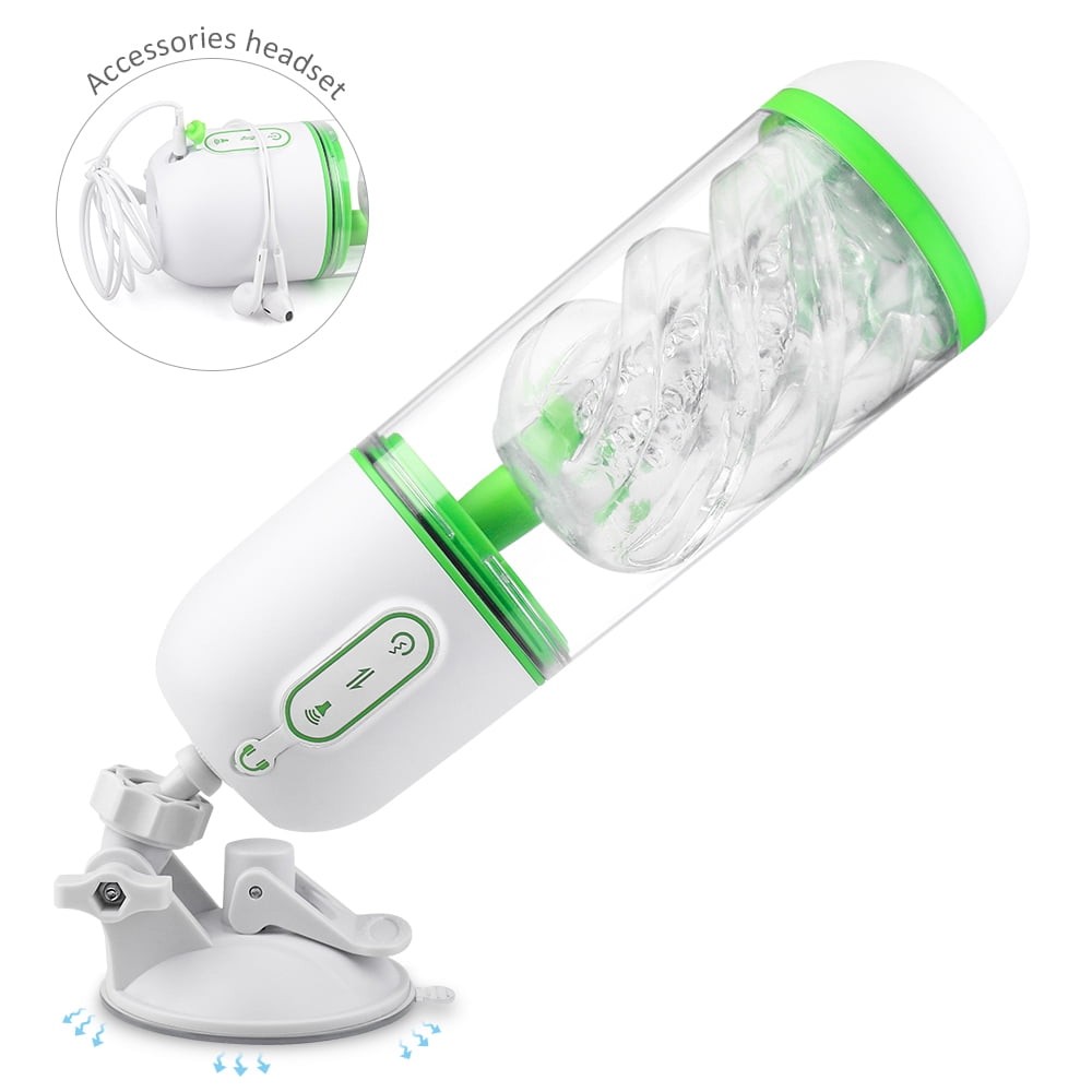 Hingming Automatic Male Masturbators Cup, 3D Texture Channel with 9 Speeds for Couples, White Green