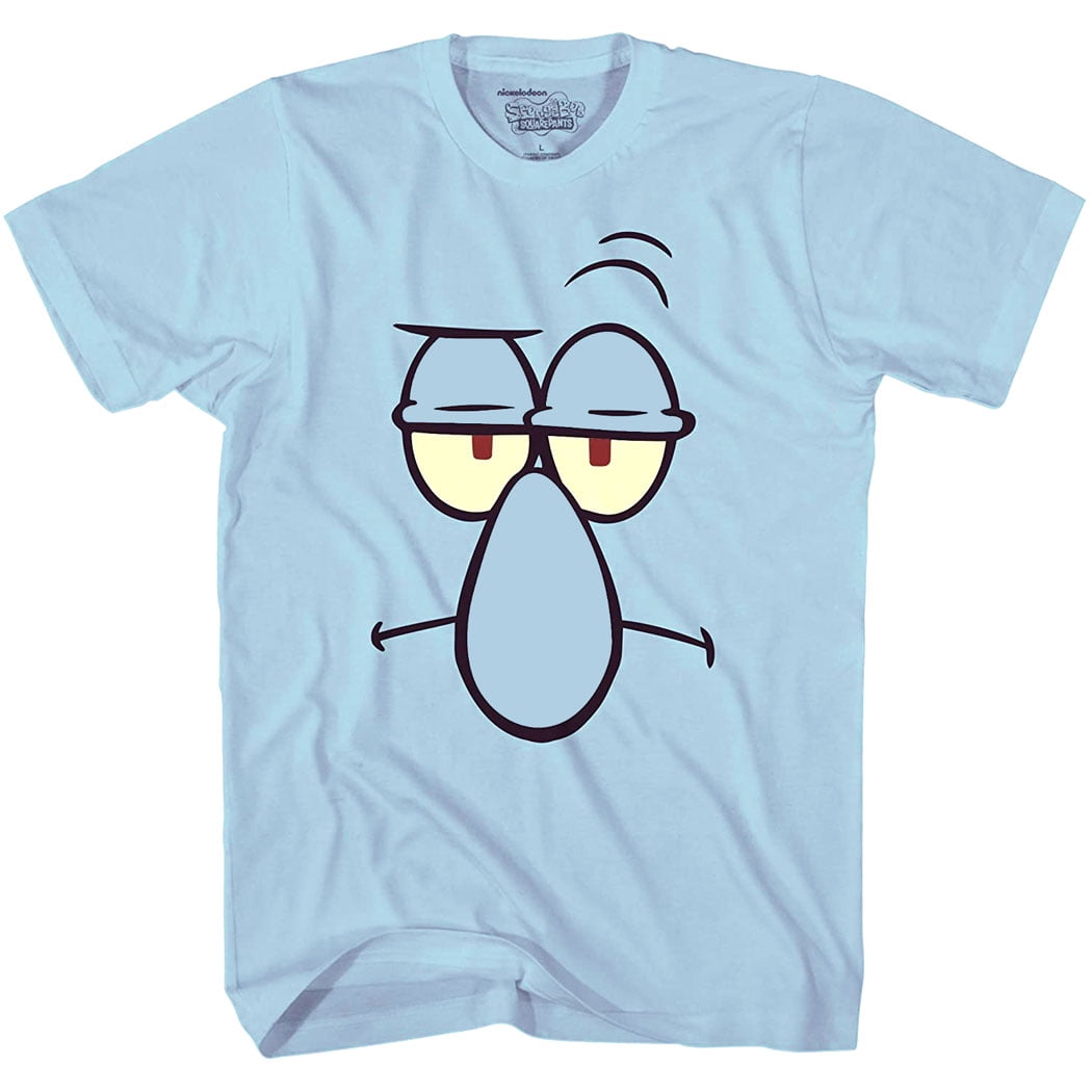 Kaivi Customized Squidward Tentacles Face Funny T-Shirt O-Neck for Minor Black