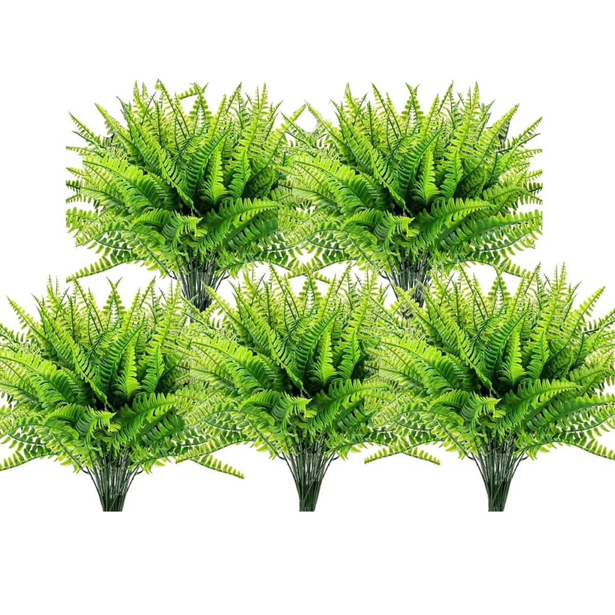 Zukuco 10pcs Artificial Ferns Plant Outdoors Fake Fern Plant Faux