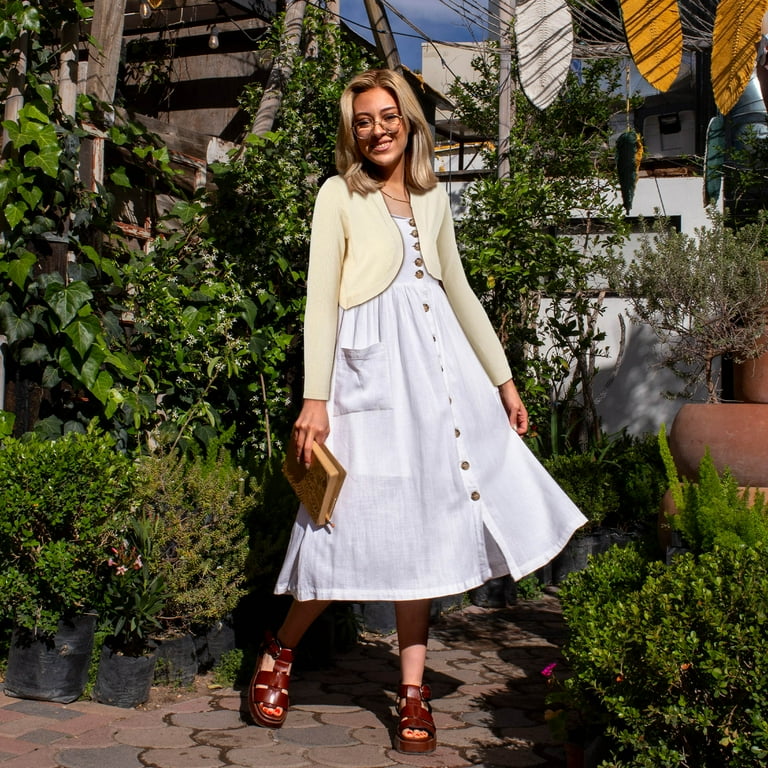 OUNONA Open Front Cardigan Over Dress Shrug Knit Cardigan Sweater Cropped  Cardigan Dress Cardigan Casual Outwear - Walmart.com