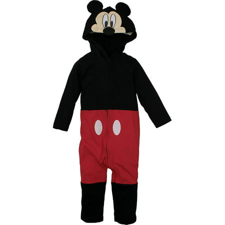 Disney Mickey Mouse Infant Baby Boys' Zip-Up Hooded Costume Coverall w Footies (6-9 Months)