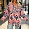 thumbnail image 5 of CHGBMOK Women's Plus Size Floral Print Pullover Long Sleeve V Neck Tops Casual Loose Fit T Shirts, 5 of 6