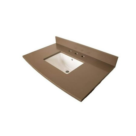 Bellaterra Home  Gray Quartz Counter Top With Rectanglar Sink - 36 (Best Edge For Quartz Countertops)