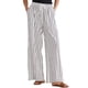 thumbnail image 1 of Pantalones de rayas de tiro alto y pierna ancha para mujer INSPIRE CHIC, con cordón, de algodón, sueltos, talla XS, color blanco, 1 of 5