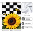 thumbnail image 3 of 2 Pcs Funny Kitchen Towels,Sunflower with Bees and Checkered Background Microfiber Dish Towels,Kitchen Tea Towels,Kitchen Towel Set (18" X 26"), 3 of 3