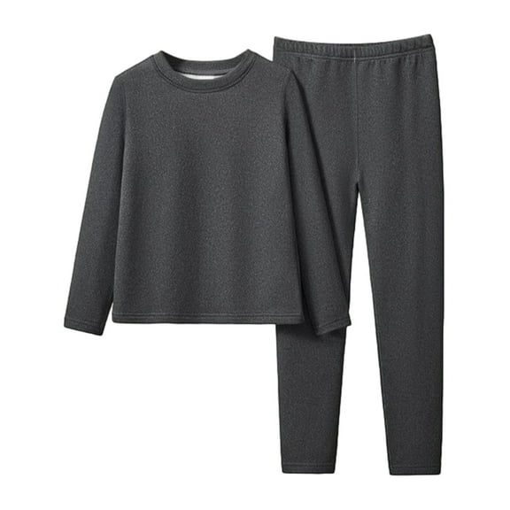 Toddler Girls Outfits Sets Thermal Underwear Soft Long Sleeve Kids Base Layer Cozy Winter Pajamas Fall Girls Clothing Sets Dark Gray Size 4T