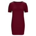 thumbnail image 5 of ylioge Casual Nightgowns for Women Short Sleeve Crewneck Tshirts Dresses Ladies Solid Color Pullover Comfort Loungewear Sleepshirts, 5 of 7