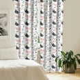 thumbnail image 3 of Ambesonne Pets Window Curtains, Cool Cat Meow Animals Doodle, Each 28" W x 95" L, Beige Pale Pink, 3 of 5