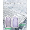 thumbnail image 3 of Key Fob Cover Compatible with Toyota Camry Rav4 Corolla Corolla Cross Corolla Hatch Highlander 4Runner Land Cruiser Tundra 2019-2026 4 Button Keychain Case Holder Protector,Keychain-B-purple, 3 of 8