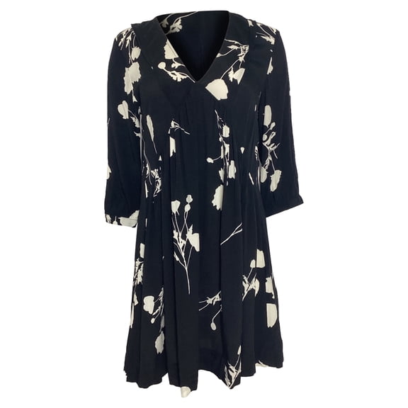 Pre-Owned Ba&sh Pansy Floral Mini Dress In Black Viscose
