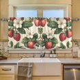 thumbnail image 2 of Yayeee Kitchen Curtains Tier Set of 2 Light Filtering 57"x24" Over Sink Window Panels, Beige Strawberry, 2 of 7