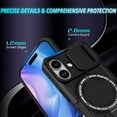 thumbnail image 6 of Moreoy Magnetic Kickstand Case for iPhone 17 with Sliding Lens Cover, [MagSafe Compatible ]Shockproof Non-Slip Bumper Protective Phone Case Cover with Metal Ring Holder Stand,Black, 6 of 10