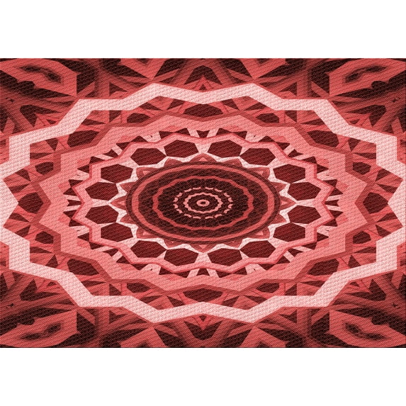 Ahgly Company Indoor Rectangle Patterned Bean Red Area Rugs, 8' x 10'