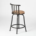 thumbnail image 4 of Homy Casa Adjustable 24" or 29" Swivel Bar Stools Set of 2, Contemporary Faux Leather Upholstered, Brown, 4 of 10