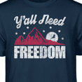 thumbnail image 3 of Teelocity Men's Americana Red, White and Blue Y'all Need Freedom Navy Relaxed Fit Short Sleeve Graphic T-Shirt, 3 of 3