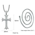 thumbnail image 3 of AAA CZ Necklace for Women Cross Pendant Stainless Steel Necklace for Men, 3 of 6
