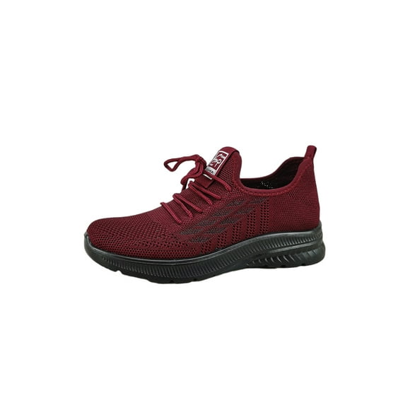 LUXUR Womens Walking Shoe Breathable Running Shoes Mesh Sneakers Lightweight Athletic Sneaker Unisex Women Maroon 11
