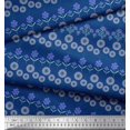 thumbnail image 2 of Soimoi Japan Crepe Satin Fabric Leaves & Floral Artistic Printed Craft Fabric by The Yard 42 Inch Wide, 2 of 3