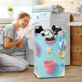 thumbnail image 5 of Yayeee Freestanding Laundry Hamper with Handle Collapsible Large Storage Basket for Clothes, Pink Beach Toys Pattern, 5 of 7
