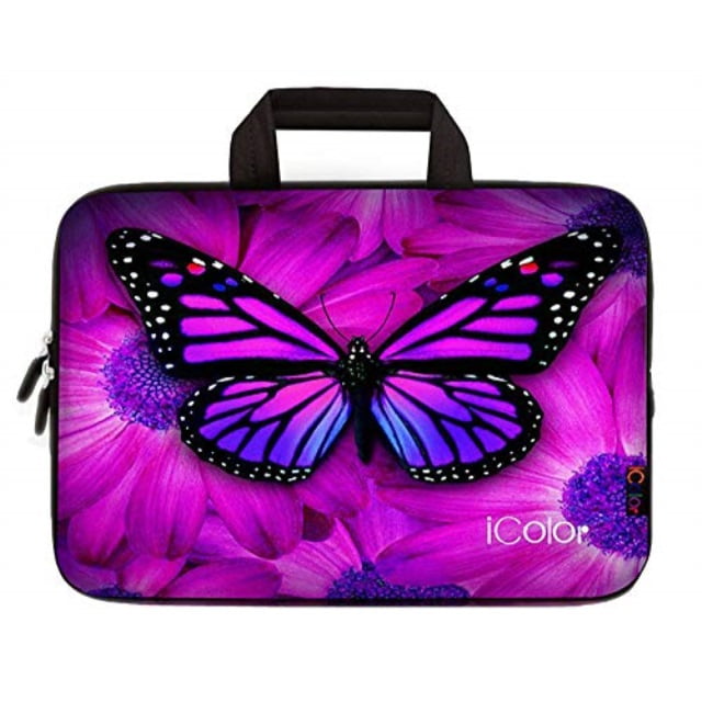 icolor purple butterfly laptop carrying bag cover neoprene travel ...