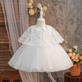 thumbnail image 2 of TAmten Baby Girl Bowknot Flower Dresses Dress Infant Toddler Flower Girls Tulle Gown Wedding Birthday(White,18-24 Months), 2 of 6