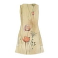 thumbnail image 5 of Viikei Women's Beach Sleeveless Dress,Women's Casual with Pockets Summer Floral Print Dress V-Neck Mini Dresses Yellow S, 5 of 6