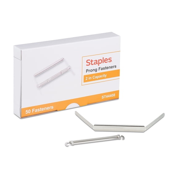 Staples Prong Fasteners 2 "W Capacity Silver 50/Pack (44408) ST44408/44408