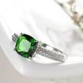 thumbnail image 3 of Green Cubic Zircon Square Cut 925 Silver CZ Band Women's Wedding Ring Size 7/8/9, 3 of 5