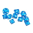 thumbnail image 2 of 10 dados transparentes D10 de múltiples caras para juegos TRPG Azul, 2 of 9