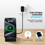Samsung Wireless Charger Fast Charging Stand Wireless Android Desk Phone Charger Stand for Samsung Galaxy S25 S24 Ultra S24+ S24 S23 FE S22 S21 S20 S10 S9 S8,iPhone 15 Pro Max Plus 14 13 12,Pixel 8 7
