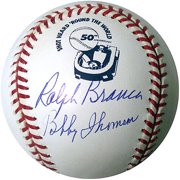 Ralph Branca / Bobby Thomson Hand-Signed Logo Baseball