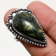 thumbnail image 2 of Green Opal Gemstone Handmade Fashion Antique Design Ring Jewelry 8.25" SA 7332, 2 of 2