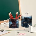 thumbnail image 6 of Wobogo Navy Blue Gilt Marbles Clear Plastic Jar Large and Medium Combo Set Cotton Swabs Balls Dental Floss Sticks Cosmetic Storage Can, 6 of 6