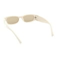 thumbnail image 6 of Womens Metal Pyramid Jewel Hinge Narrow Rectangle Retro Chic Plastic Sunglasses Beige - Brown, 6 of 6