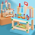 thumbnail image 3 of Montessori Wooden Tool Workbench Educational Children Kids Play Toy Set Gift, 3 of 8