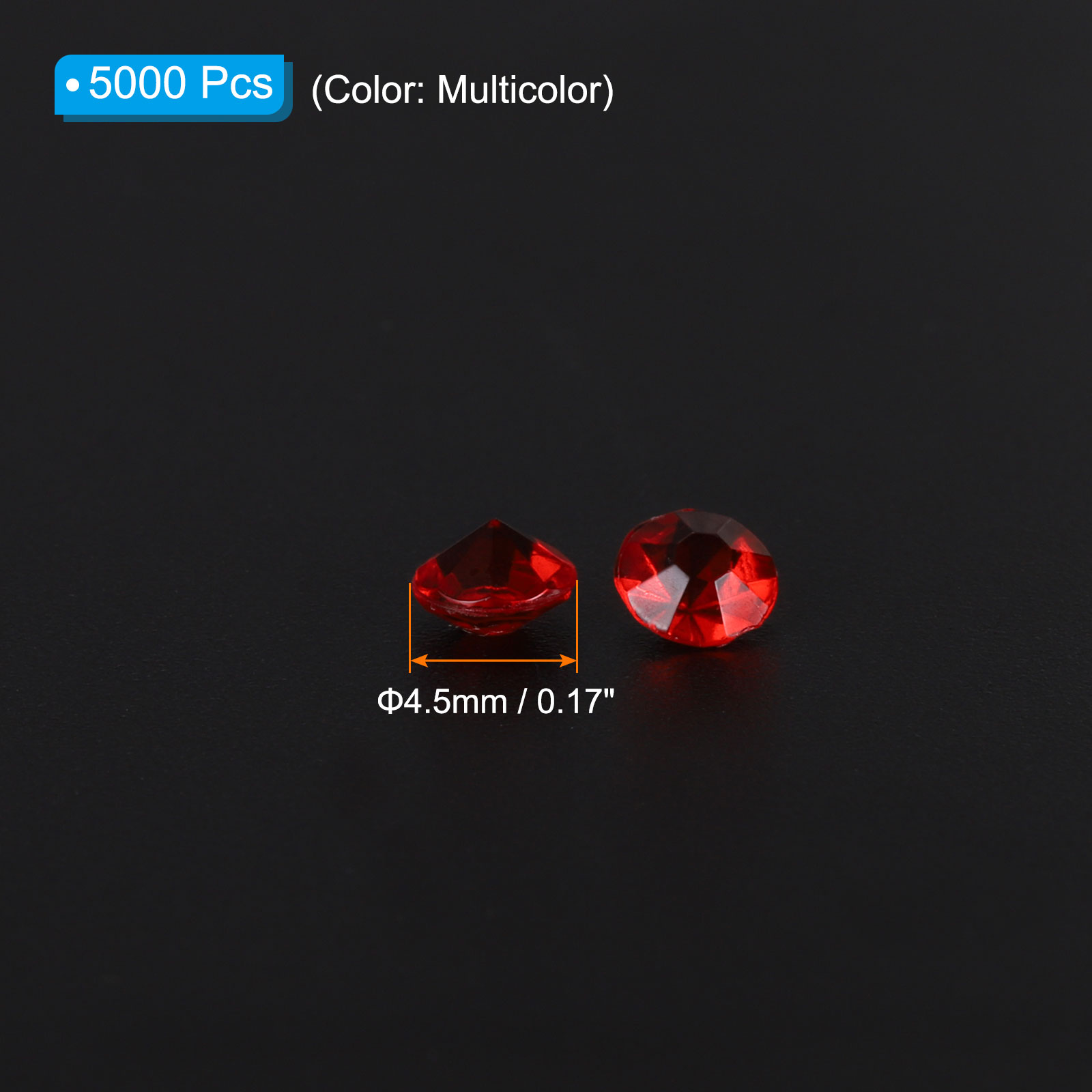 Unique Bargains 5000 Pieces Diamond Crystal 4.5mm Acrylic Wedding Diamonds