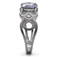 thumbnail image 5 of Womens Silver Rings High polished (no plating) Stainless Steel Ring with AAA Grade CZ in Light Amethyst TK079, 5 of 5