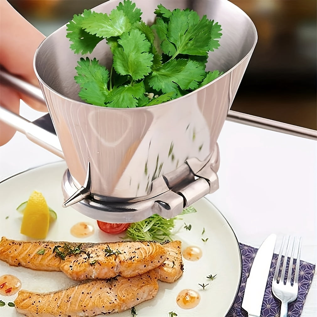 Stainless Steel Manual Food Chopper with Pull Cord - Handheld Kitchen Tool for Herbs, Garlic, Onions, Vegetables, and Nuts - No Electricity Needed, Easy to Clean and Rust Resistant