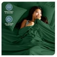 thumbnail image 4 of Split King Sheet Set - 1800 Ultra-Soft Microfiber Bed Sheets - Double Brushed - Deep Pockets - Easy Fit - 5 Piece Set - Bed Sheets & Pillowcases (Split King, Forest Green), 4 of 9
