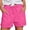A Hot Pink, variant on Women Shorts Casual High Waist Sports Loose Shorts for Women Straight Leg Casual Fashion Pants Drawstring Summer Bottoms Red XXL