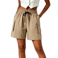 thumbnail image 2 of Hurxie Women's 5" Hiking Cargo Shorts Lightweight Quick Dry Summer Golf Athletic Casual Shorts 4 Pockets Khaki,M, 2 of 6