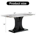 thumbnail image 6 of Sumdeal 63" Morden Faux Marble Dining Room Table,Big Kitchen Dining Table for 6-8 with MDF Base,White, 6 of 6