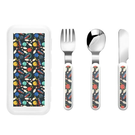 

Rateoe Bowling Ball for Stainless Steel Kids Silverware Set - Child and Toddler Safe Flatware - Children s Knife Fork And Spoon Set
