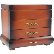 Wooden Jewelry and Keepsake Box with Drawers, Brown