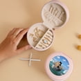 thumbnail image 5 of Yiaed Two Brave Cats Are Floating On The Sea Iceberg Print Travel Jewelry Case Bridesmaid Gift Boxes Jewelry Travel Organizer Small Round Jewelry Box Mini Storage-Pink, 5 of 7
